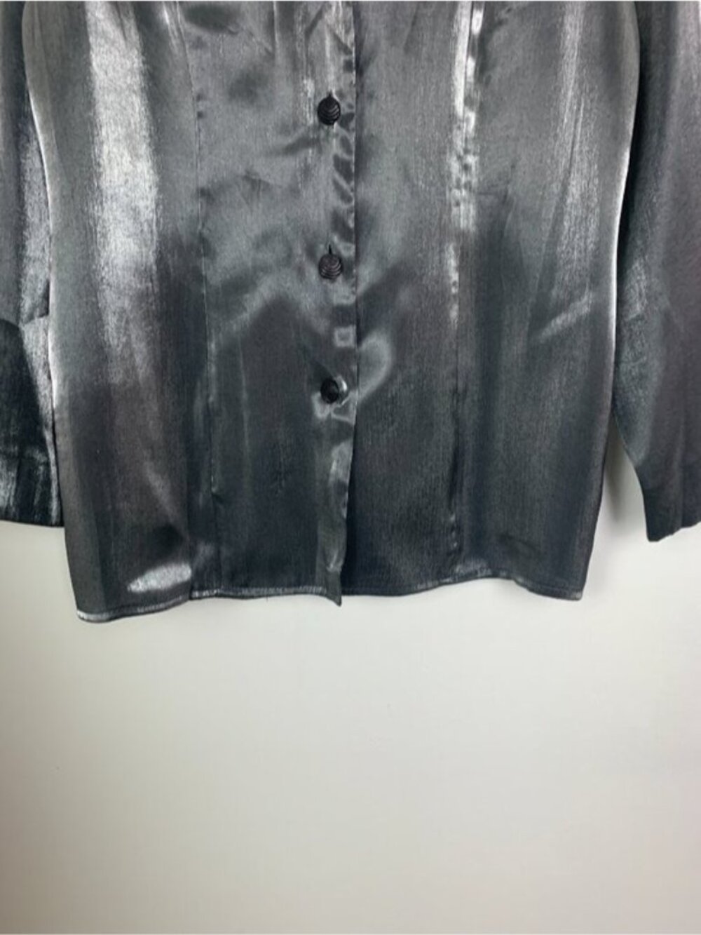 Vintage Laura M Silver Metallic Blouse - Picture 4 of 7